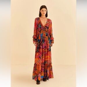 FARM RIO Vintage Wave Maxi Dress